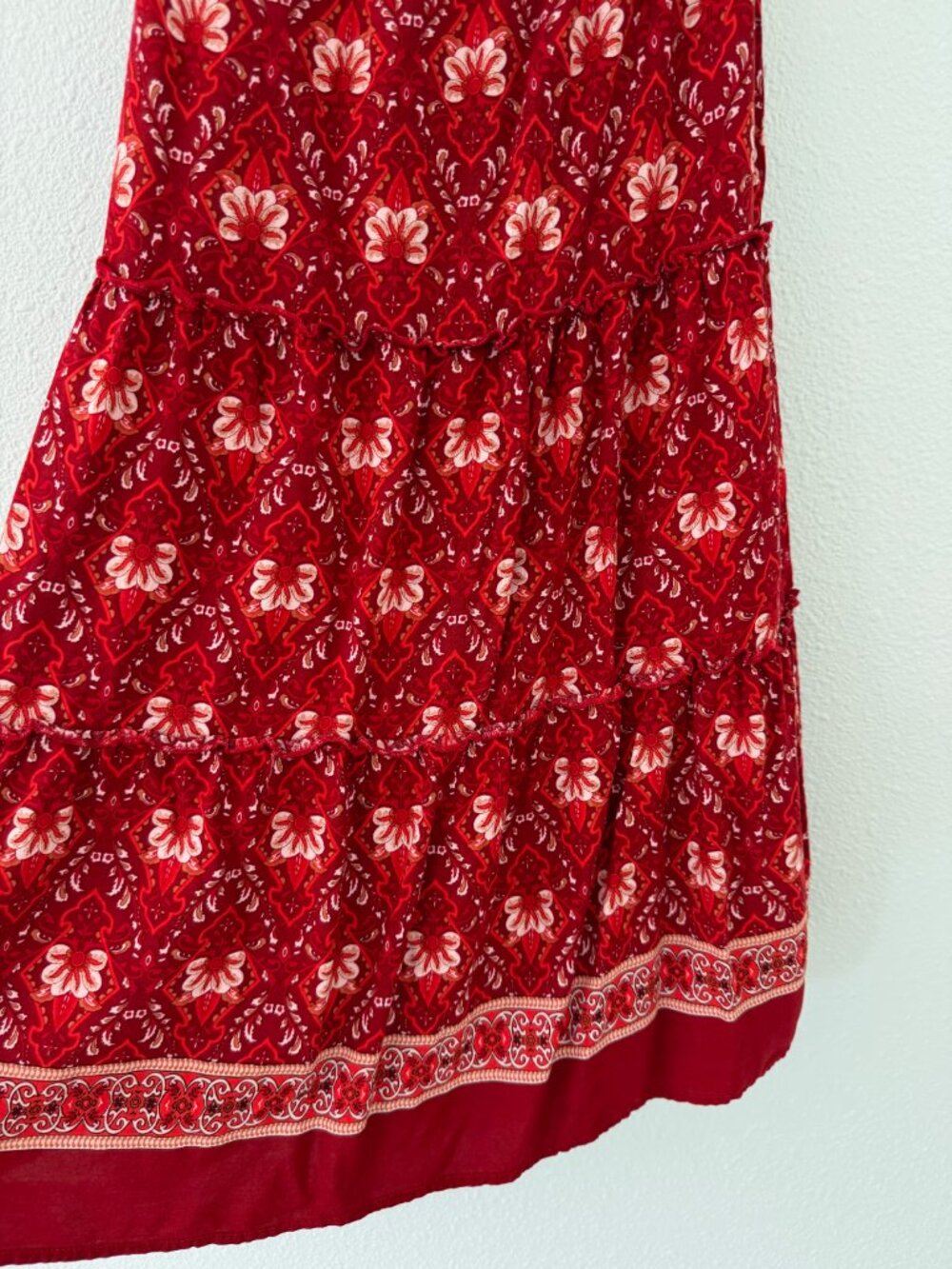 Zesica Red Boho Spaghetti Strap Mini Dress Size Small - Picture 3 of 7